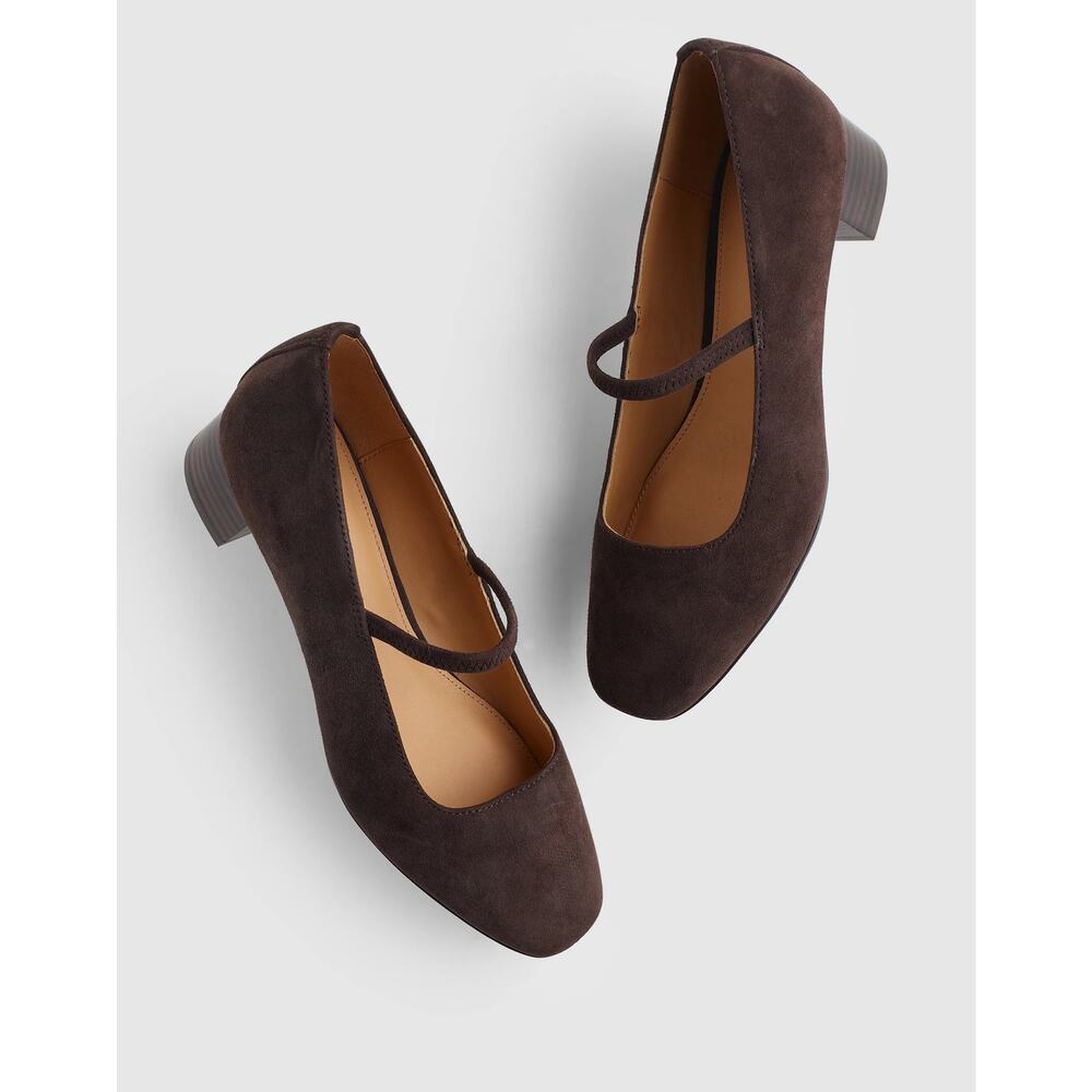 NWOT Madewell The Greta Pump Heels Shoes Dark Carob Brown
